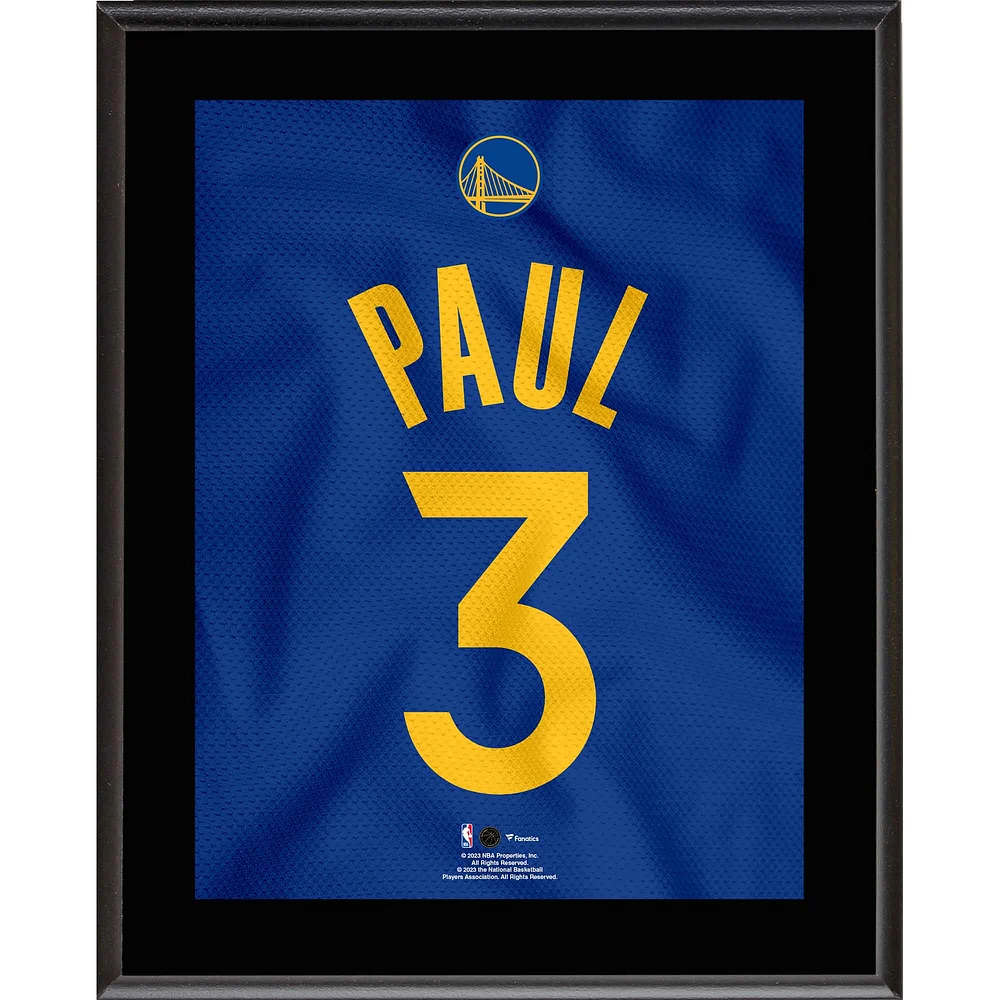 Chris Paul Golden State Warriors 10.5" x 13" #3 Royal Blue Jersey Sublimated Plaque