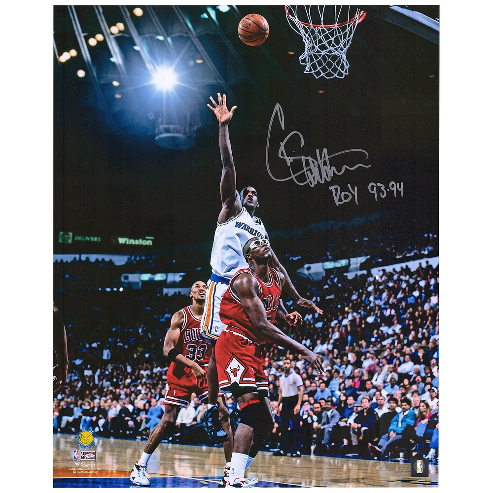 Chris Webber Golden State Warriors Autographed 16" x 20" Hook Shot Photograph with "93-94 NBA ROY" Inscription
