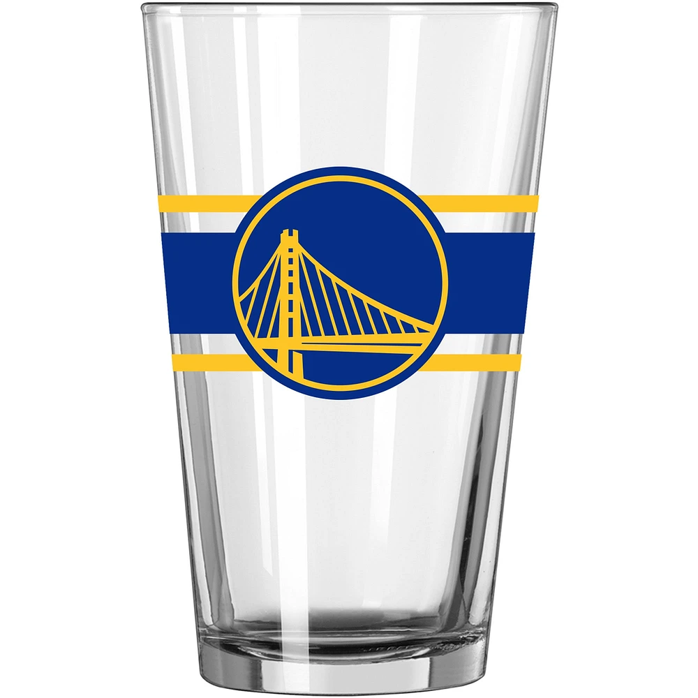 Verre à bière rayé Golden State Warriors de 16 oz