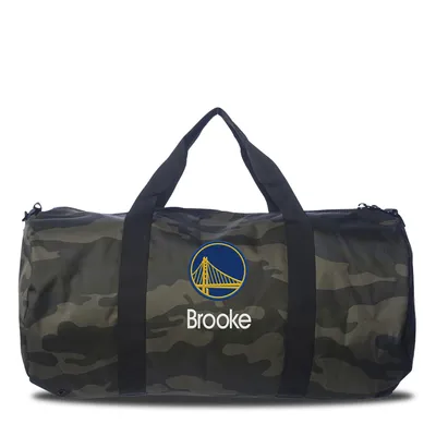 Golden State Warriors Camo Print Personalized Duffel Bag