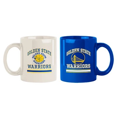 Lot de deux tasses colorées de 15 oz des Golden State Warriors