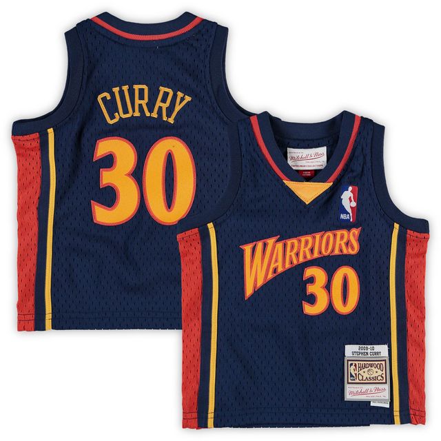 Maillot pour bébé Mitchell & Ness Stephen Curry Navy Golden State Warriors avec logo historique