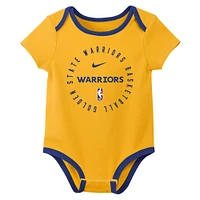 Infant Nike Golden State Warriors Three-Pack Bodysuit Set