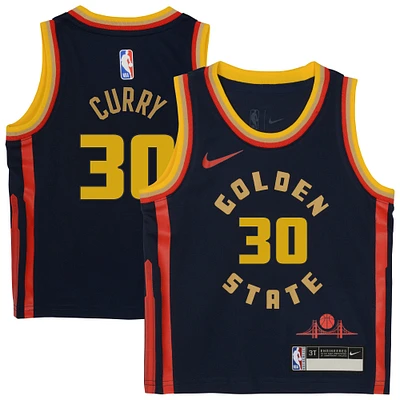 Maillot de joueur Nike Stephen Curry bleu marine Golden State Warriors 2024/25 Swingman pour bébé - Édition City