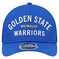 Men's New Era  Royal Golden State Warriors Minimalist A-Frame 9FORTY Trucker Hat