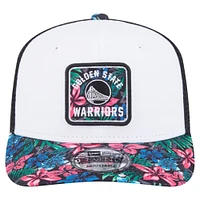Casquette ajustable New Era blanche Golden State Warriors 9SEVENTY à motif floral pour homme