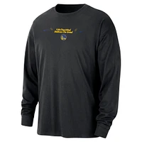 Men's Nike Black Golden State Warriors Courtside Oversized Long Sleeve T-Shirt