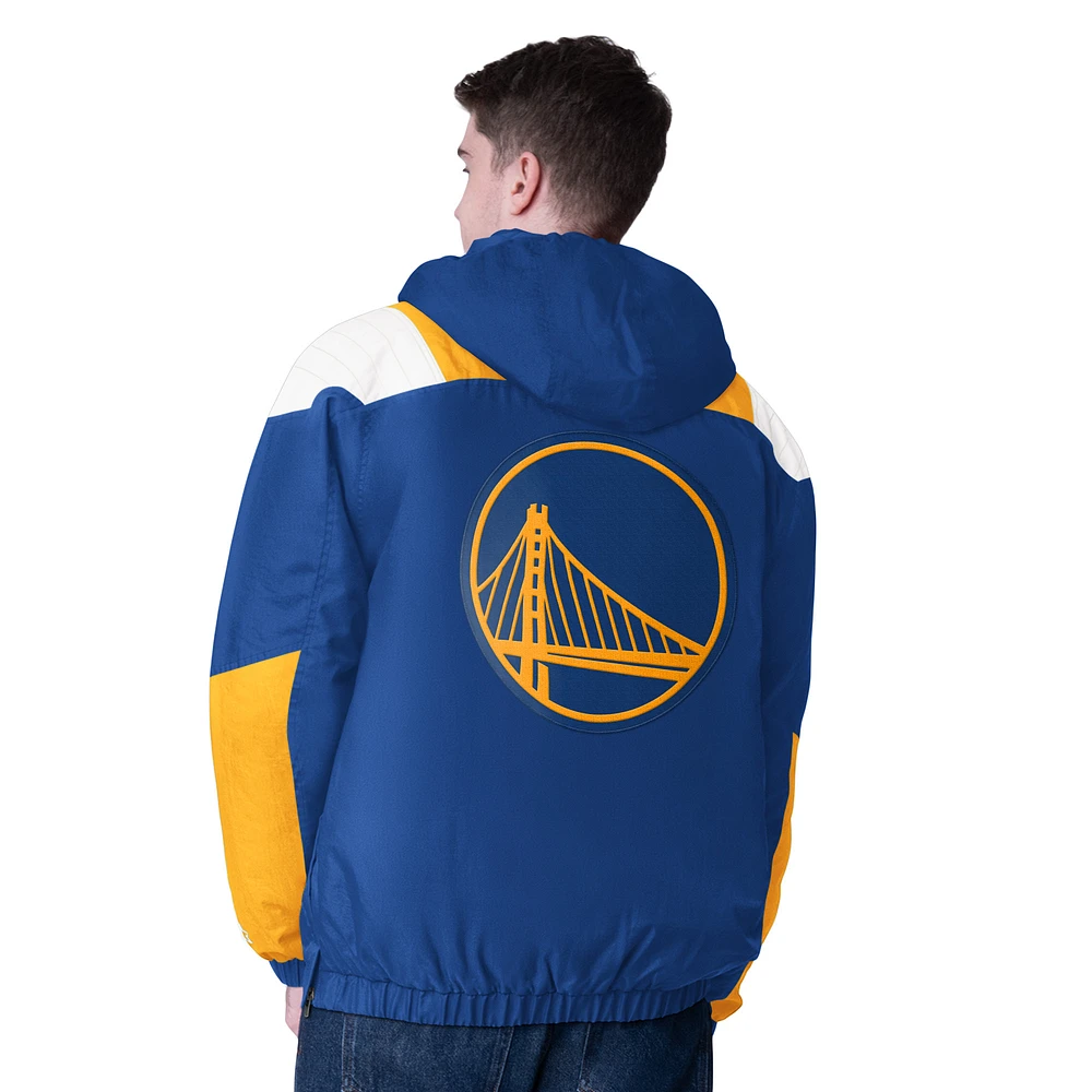 Men's Starter  Royal Golden State Warriors Charger Half-Zip Pullover Jacket