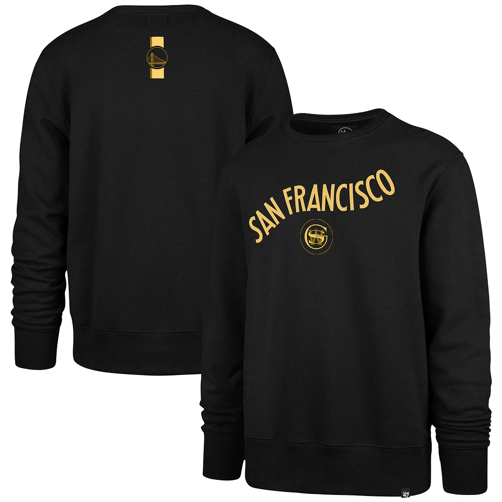 Sweat-shirt noir pour hommes '47 Golden State Warriors 2023/24 City Edition Postgame Headline Crew