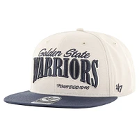 Men's '47 Cream Golden State Warriors Chandler Captain Snapback Hat