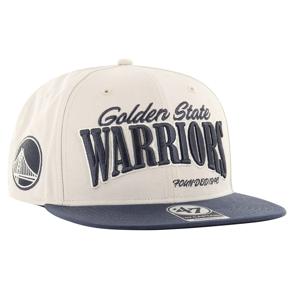 Casquette Snapback Chandler Captain des Golden State Warriors '47 crème pour hommes