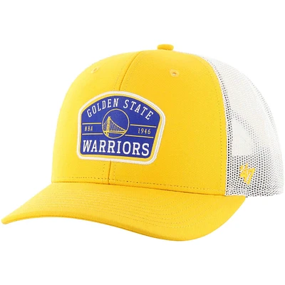 Casquette réglable de camionneur semi-patch '47 Gold Golden State Warriors pour hommes