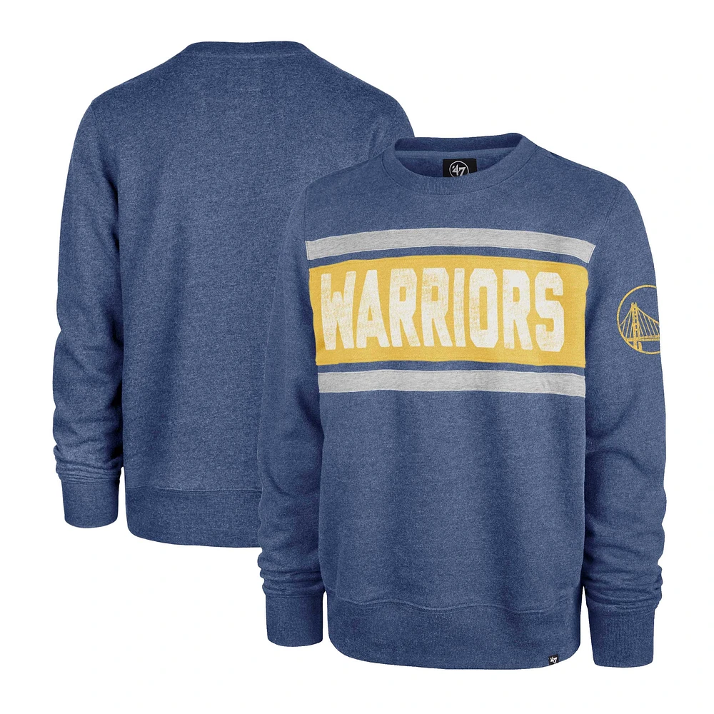 Men's '47 Heather Royal Golden State Warriors Tribeca Emerson Pullover Sweatshirt