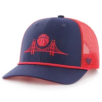 Casquette ajustable pour homme Golden State Warriors City Edition 2024/25 '47 bleu marine/rouge