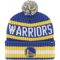 Bonnet en tricot à revers Bering '47 Royal Golden State Warriors pour hommes avec pompon