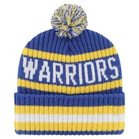 Bonnet en tricot à revers Bering '47 Royal Golden State Warriors pour hommes avec pompon