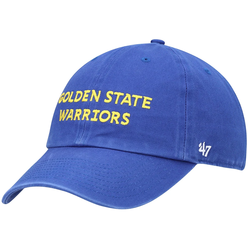 Casquette réglable '47 Royal Golden State Warriors Clean Up Wordmark pour homme