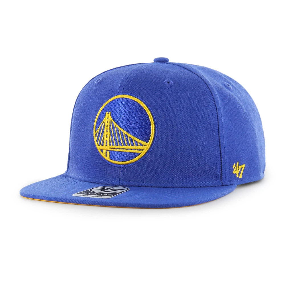 Men's '47  Royal Golden State Warriors Sure Shot Captain Snapback Hat