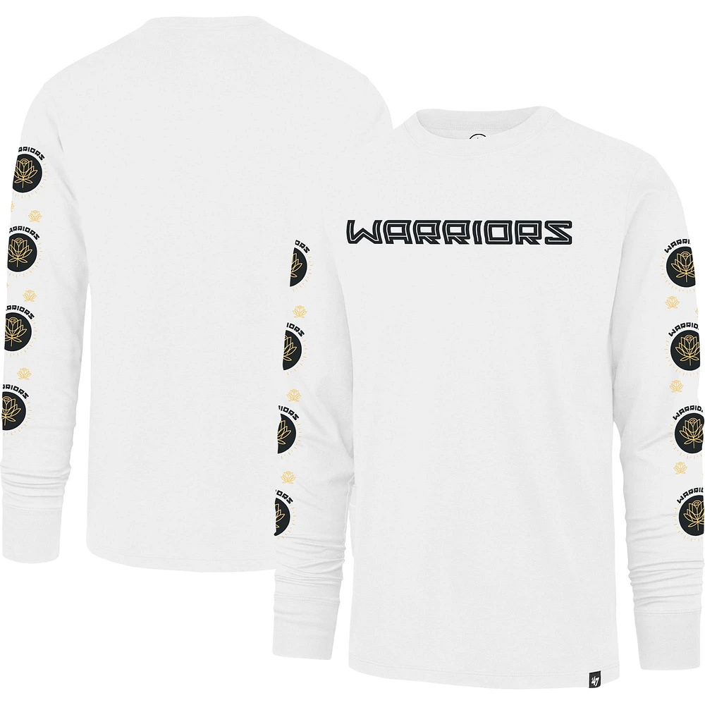 T-shirt à manches longues Downtown Franklin pour hommes '47 Golden State Warriors City Edition blanc