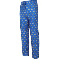 Pantalon de nuit Concepts Sport Royal Golden State Warriors avec logo imprimé sur toute la surface pour hommes