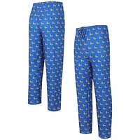 Pantalon de nuit Concepts Sport Royal Golden State Warriors avec logo imprimé sur toute la surface pour hommes