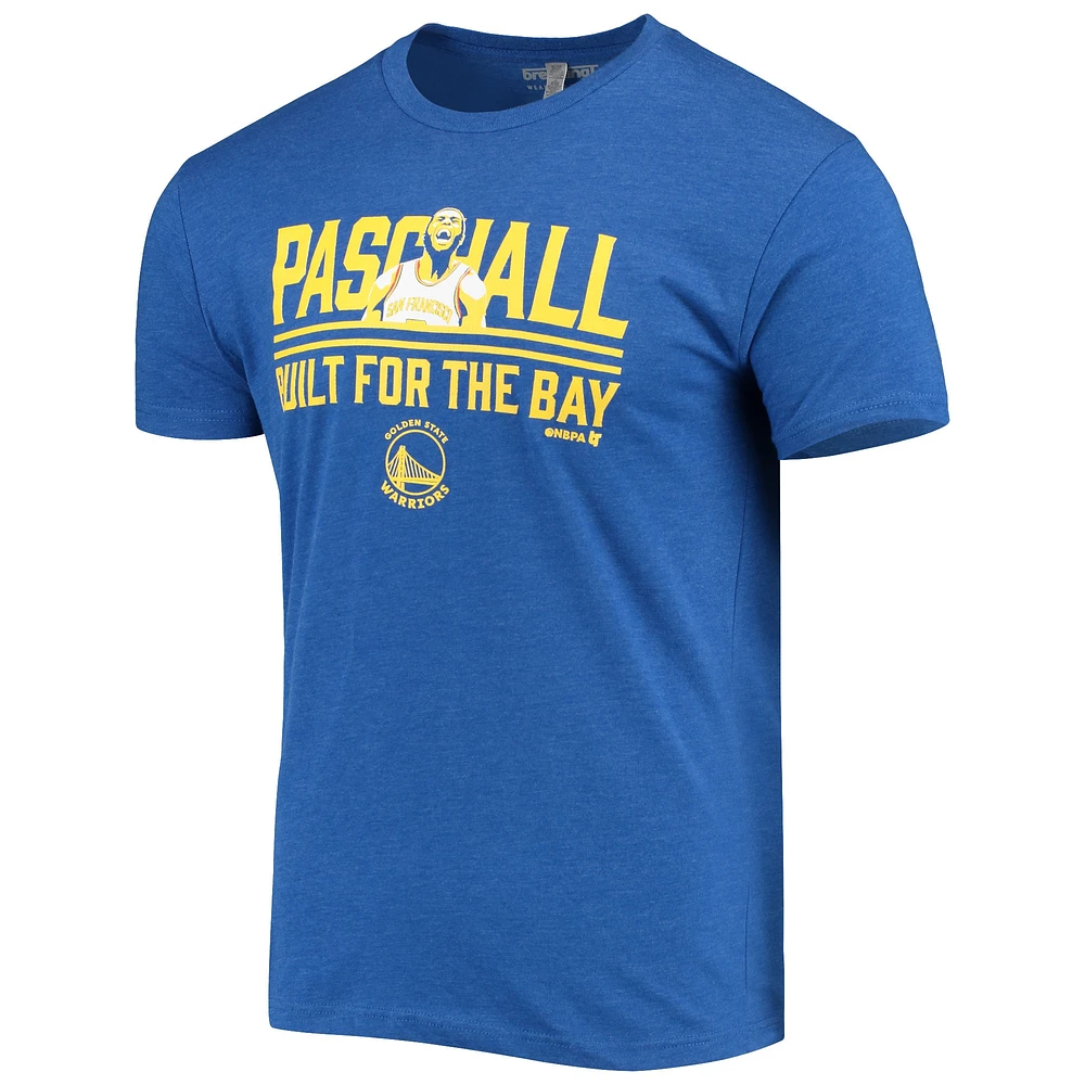 T-shirt Eric Paschall Heathered Royal Golden State Warriors pour homme conçu la baie