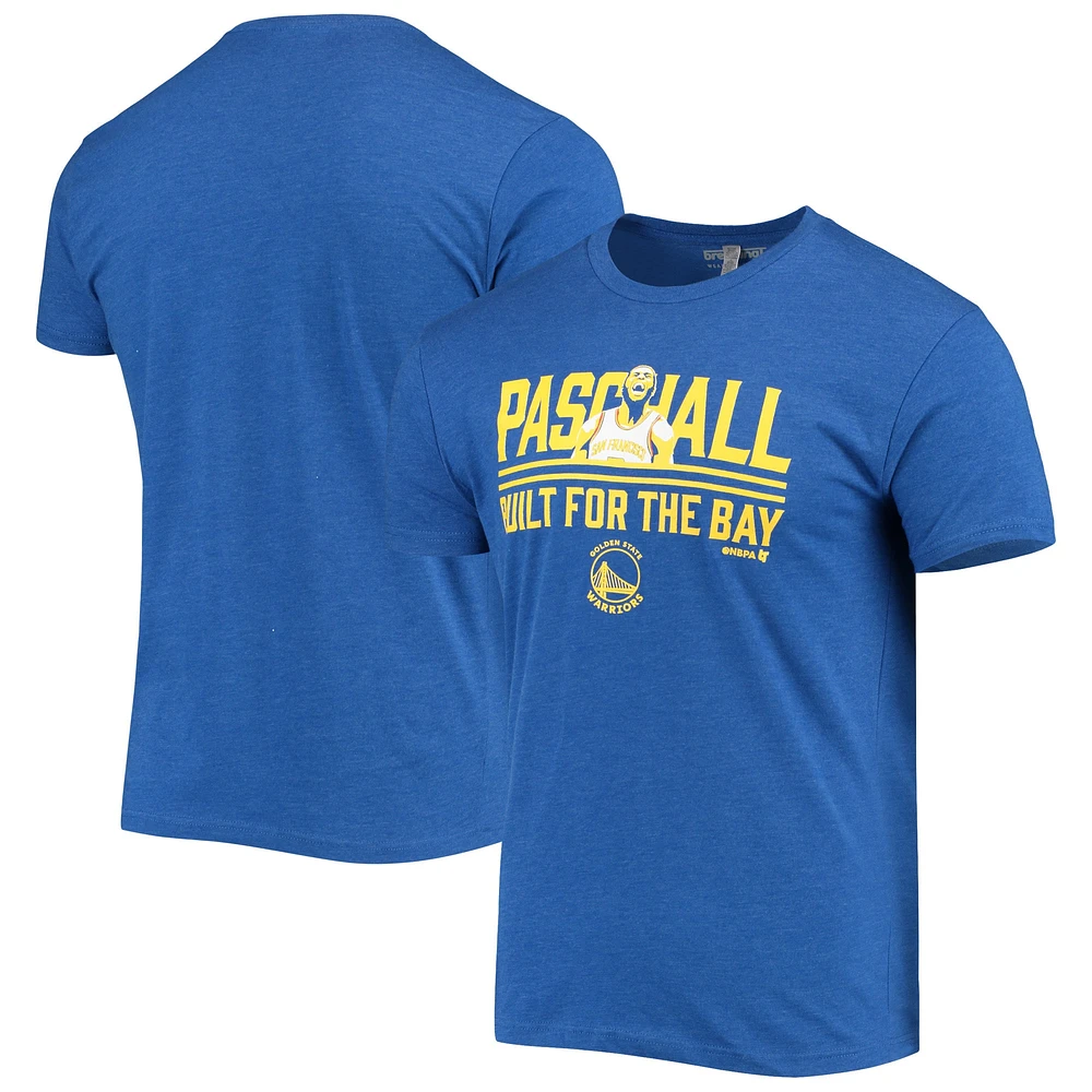 T-shirt Eric Paschall Heathered Royal Golden State Warriors pour homme conçu la baie