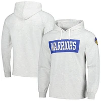 Men's Fanatics Ash Golden State Warriors Softhand Raglan Tri-Blend Pullover Hoodie