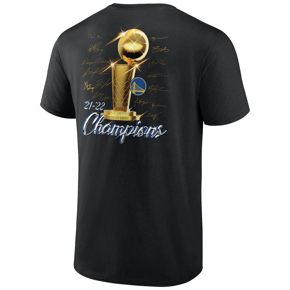 T-shirt noir Fanatics Golden State Warriors 2022 NBA Finals Champions Forward Roster Signature pour hommes