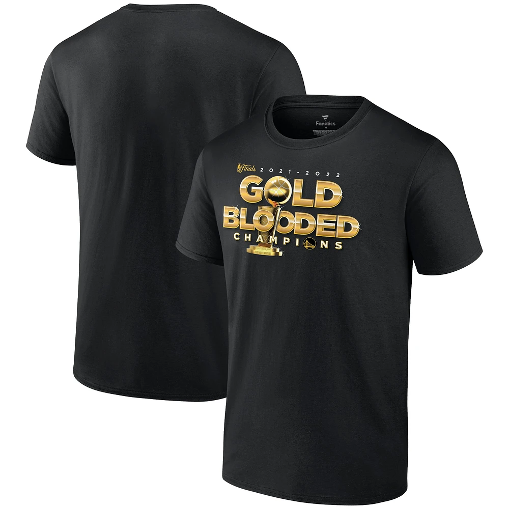 Men's Fanatics Black Golden State Warriors 2022 NBA Finals Champions Gold Blooded T-Shirt