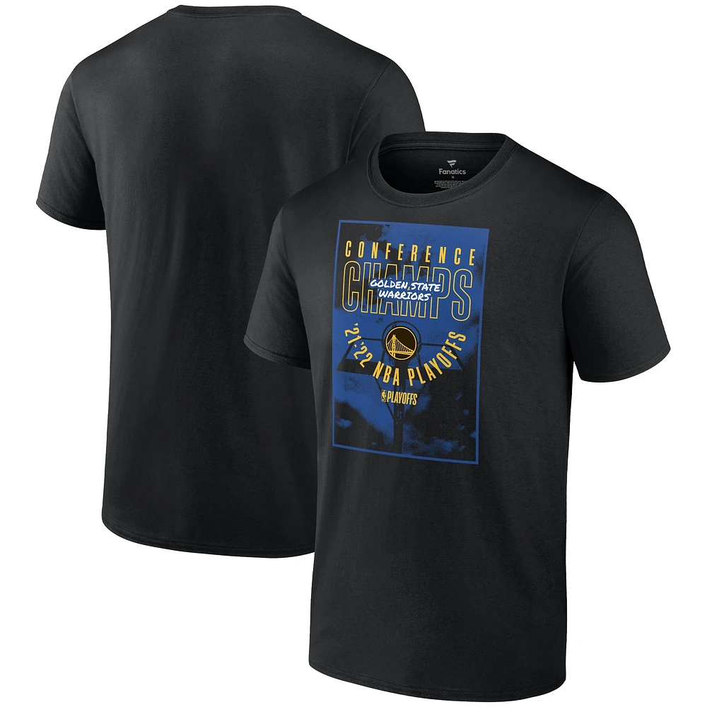 T-shirt noir Fanatics pour hommes Golden State Warriors 2022 Champions de la Conférence Ouest Extra Pass