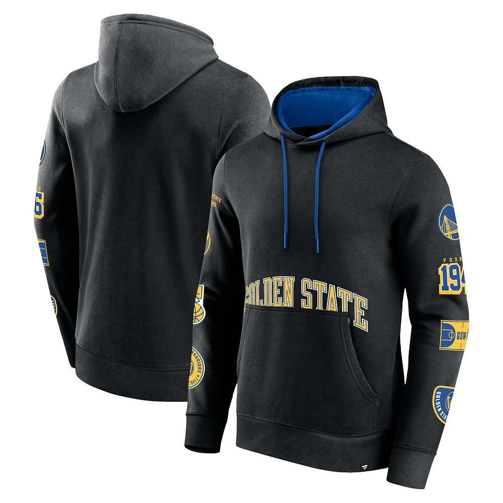 Men's Fanatics Black Golden State Warriors Home Court Pullover Hoodie