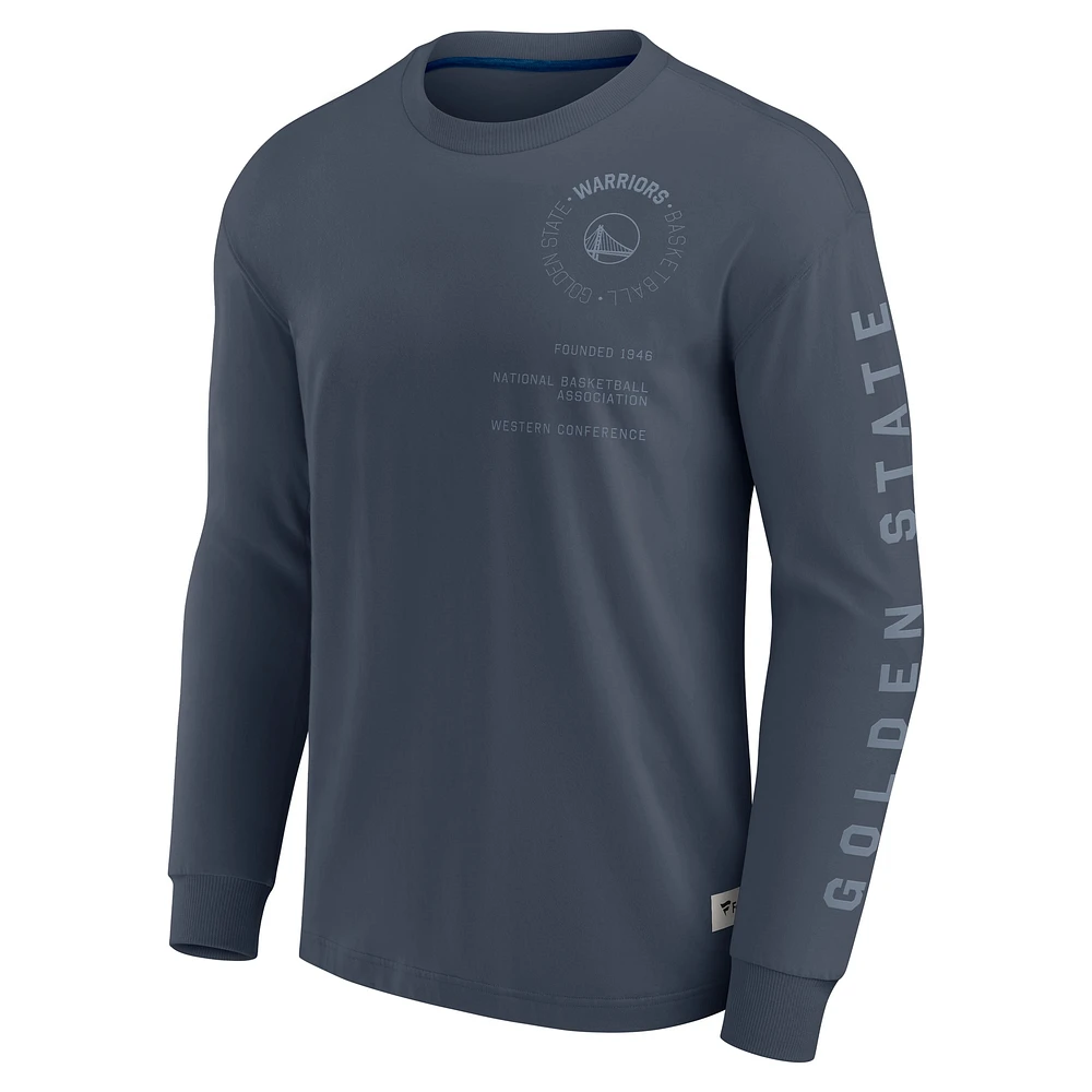 Men's Fanatics Blue Golden State Warriors Elements Future Ground Tonal Info Long Sleeve T-Shirt