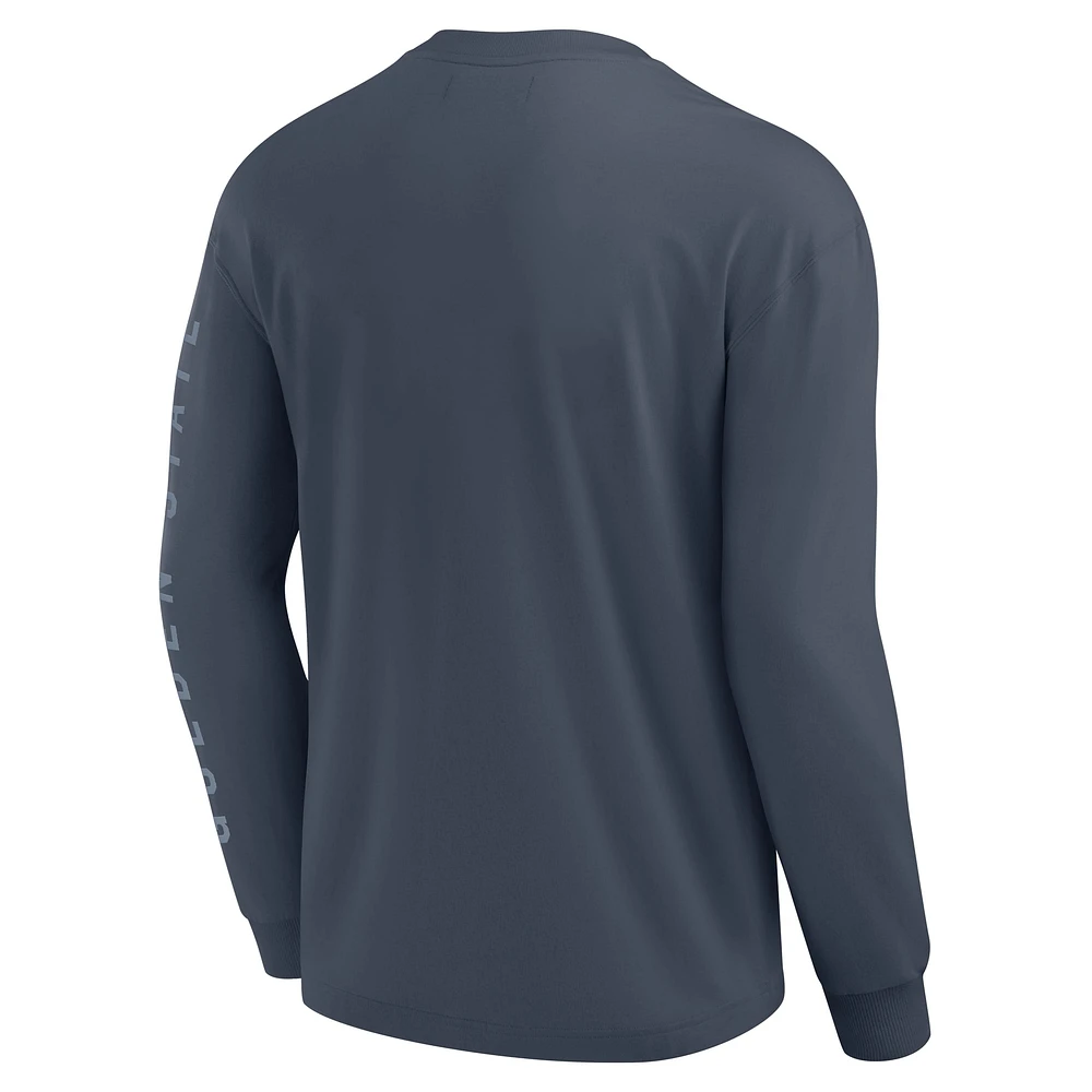 Men's Fanatics Blue Golden State Warriors Elements Future Ground Tonal Info Long Sleeve T-Shirt