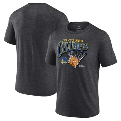 Golden State Warriors Fanatics Branded 2022 NBA Finals Champions Zone Hoops Tri-Blend T-Shirt - Heathered Charcoal