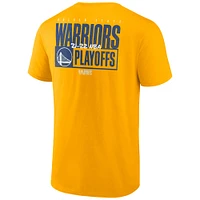 T-shirt Dunk Fanatics Gold Golden State Warriors 2022 NBA Playoffs pour hommes