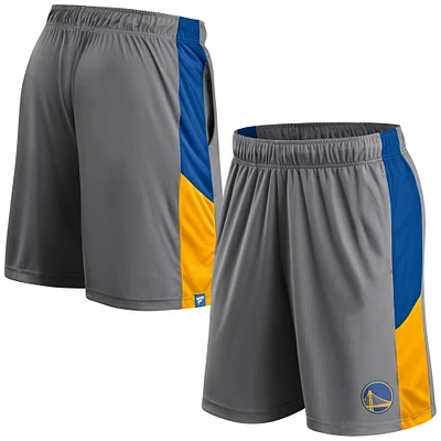 Men's Fanatics Gray Golden State Warriors Champion Rush Color Block - Shorts