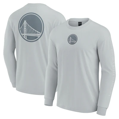 T-shirt à manches longues Fanatics gris pour hommes Golden State Warriors Elements Strive