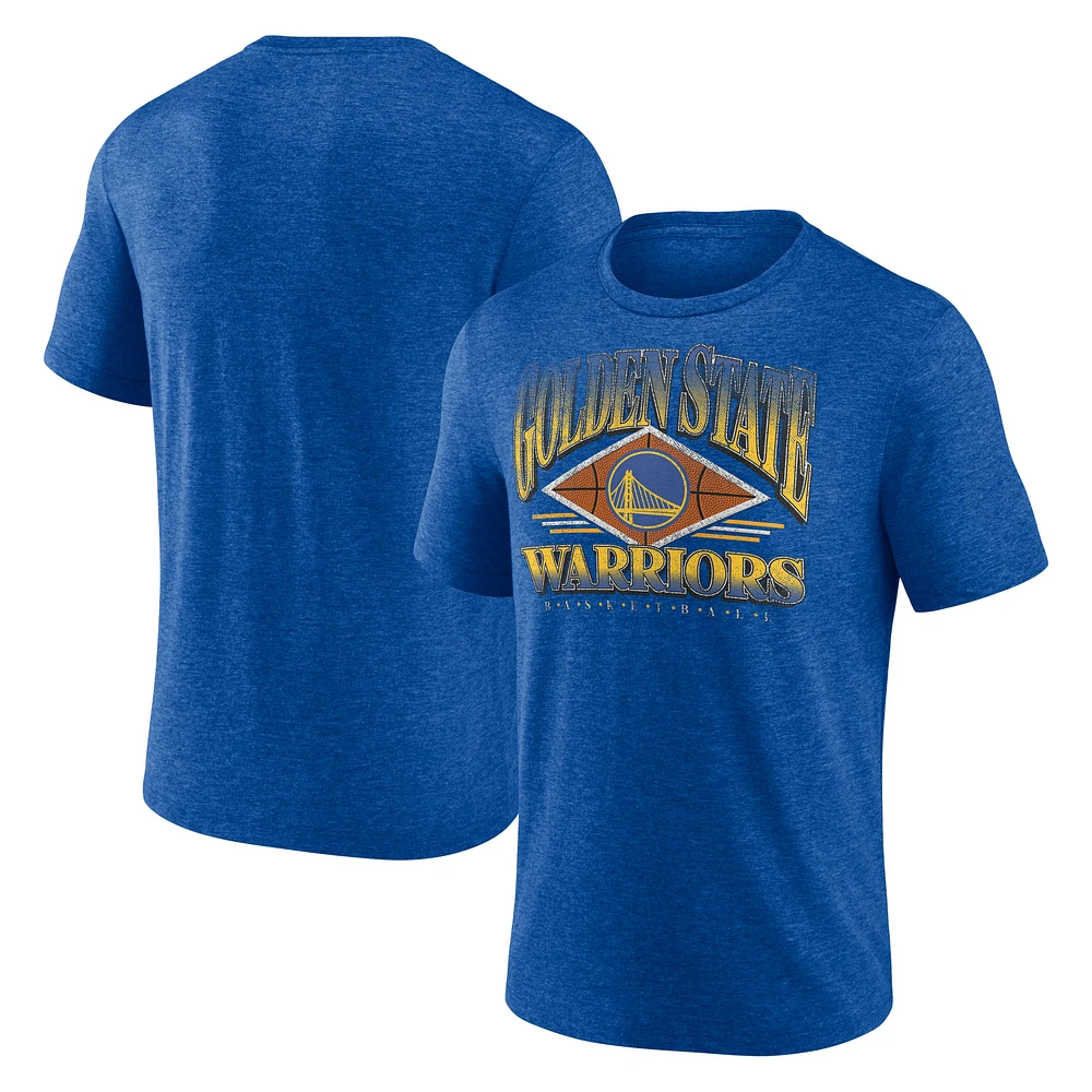 Men's Fanatics Heather Royal Golden State Warriors True Classics Power Phase Tri-Blend T-Shirt