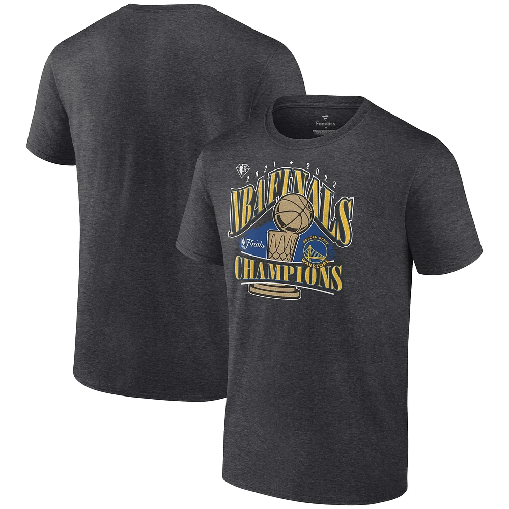 T-shirt de livraison des champions la finale NBA 2022 Fanatics Heathered Charcoal Golden State Warriors pour hommes