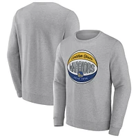 Men's Fanatics Heathered Gray Golden State Warriors True Classics Vint Pullover Sweatshirt