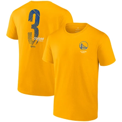 T-shirt fanatiques pour hommes Jordan Poole Gold Golden State Warriors 2022 NBA Finals Champions Nom et numéro