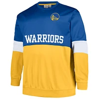 Men's Fanatics Royal/Gold Golden State Warriors Big & Tall Split Pullover Sweatshirt