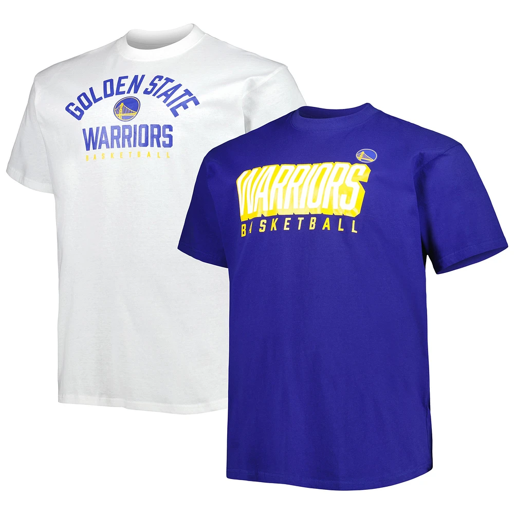 Men's Fanatics Royal/White Golden State Warriors Big & Tall Two-Pack T-Shirt Set