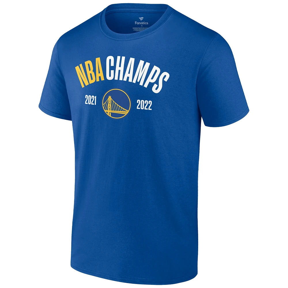 Men's Fanatics Royal Golden State Warriors 2022 NBA Finals Champions Final Buzzer Jersey Roster T-Shirt