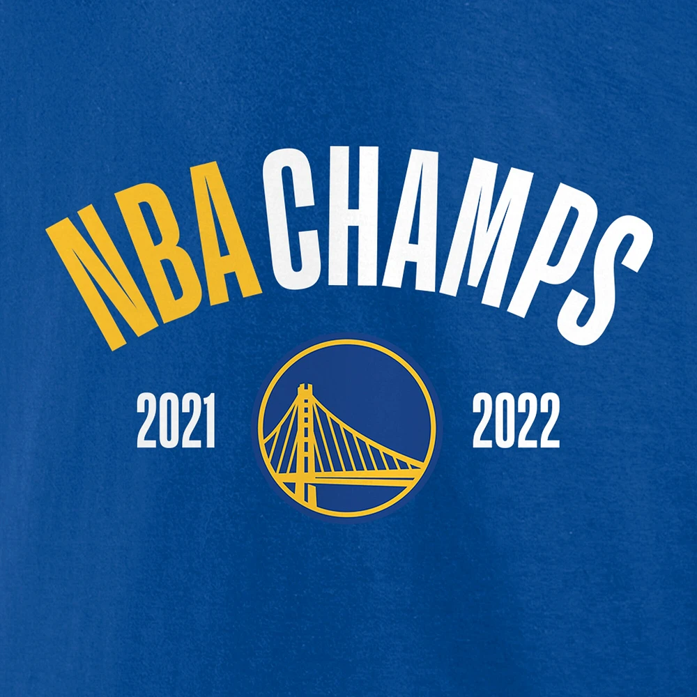 T-shirt Fanatics Royal Golden State Warriors 2022 NBA Finals Champions Final Buzzer Jersey Roster pour hommes