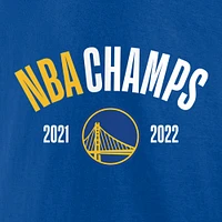 T-shirt Fanatics Royal Golden State Warriors 2022 NBA Finals Champions Final Buzzer Jersey Roster pour hommes