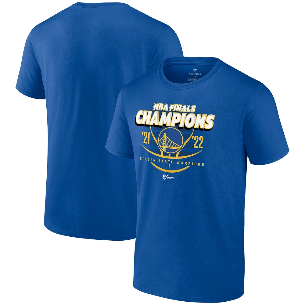 T-shirt Fanatics Royal Golden State Warriors 2022 pour hommes, les champions de la finale NBA mènent le changement