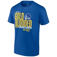 T-shirt Fanatics Royal Golden State Warriors 2022 pour hommes, champions de la Conférence Ouest, ville natale