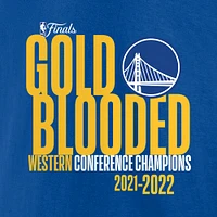 T-shirt Fanatics Royal Golden State Warriors 2022 pour hommes, champions de la Conférence Ouest, ville natale